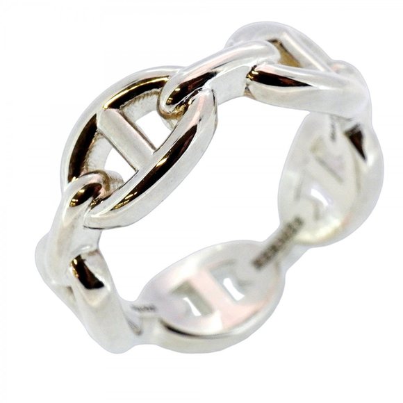 Hermes Hermès Enchaine Chaine d'Ancre Ring, Silver 925, #55, for Men and Women - Picture 1 of 9